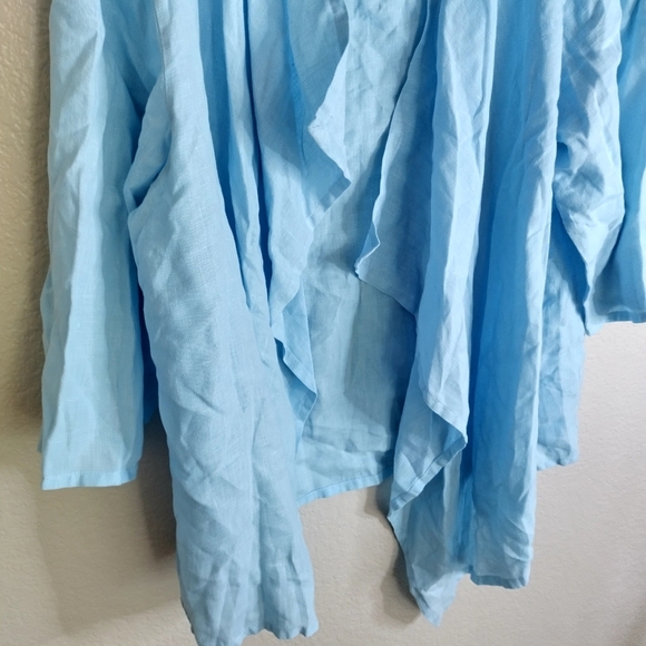 Bryn Walker linen open Waterfall Lagenlook cardigan Sz L - Picture 3 of 6